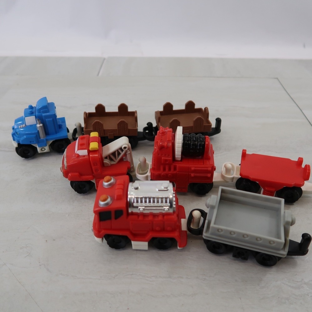 Geotrax Non Motorized Train Engine Cars Lot of 8 Truck Semi Fire caboose